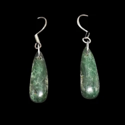 Polished green Kyanite earrings with sterling silver wires