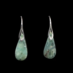 Polished green Kyanite earrings 